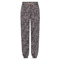 Zoso Print Travel Pant Mocha Navy