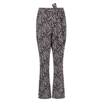 Zoso Print Travel Pant Mocha Navy