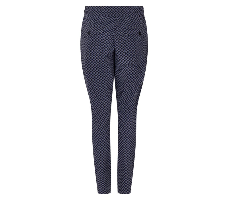 Zoso Print Travel Pant Mocha Navy