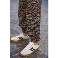 Zoso Print Travel Pant Mocha Navy