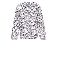 Zoso Print Travel Blouse Off White Navy
