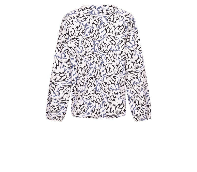 Zoso Print Travel Blouse Off White Navy