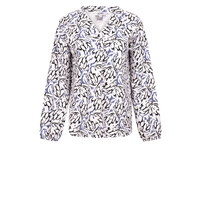 Zoso Print Travel Blouse Off White Navy