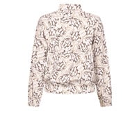 Zoso Print Travel Blouse Off White Mocha