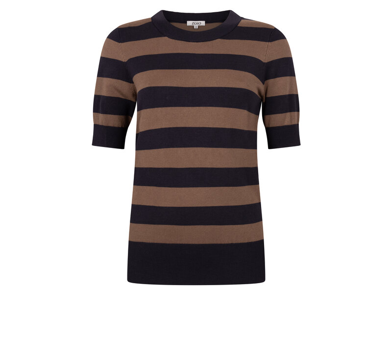 Zoso Knitted Sweater Navy Mocha