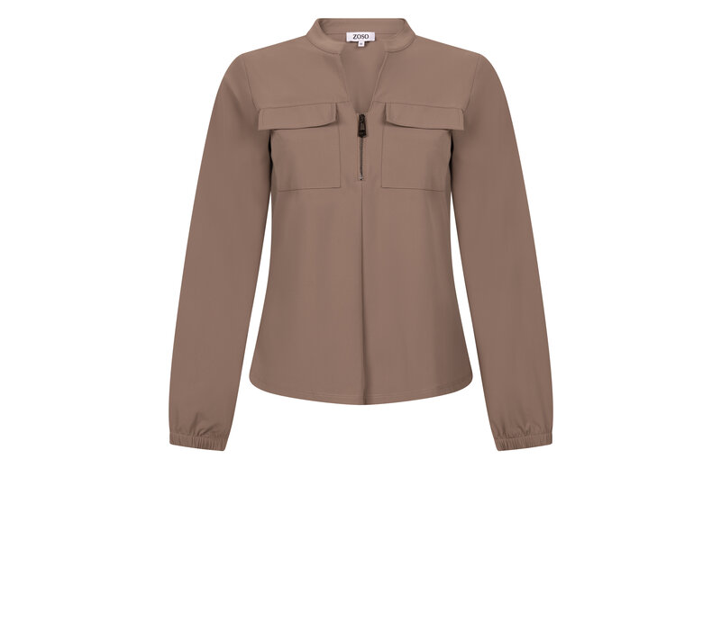 Zoso Travel Blouse Mocha