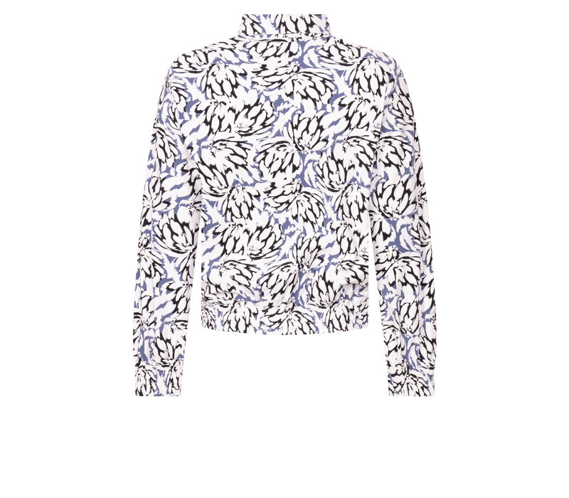 Zoso Print Travel Blouse Off White Navy