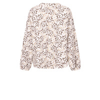Zoso Print Travel Blouse Off White Mocha