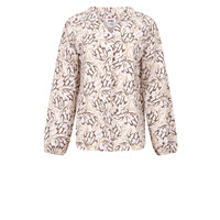 Zoso Print Travel Blouse Off White Mocha