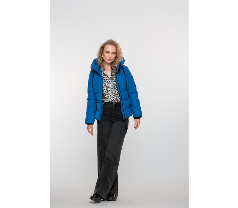Geisha Jacket with Hood Short Cobalt