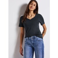 Street One Shirt Heart Neckline Shape Deepwater Blue