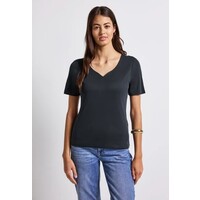 Street One Shirt Heart Neckline Shape Deepwater Blue
