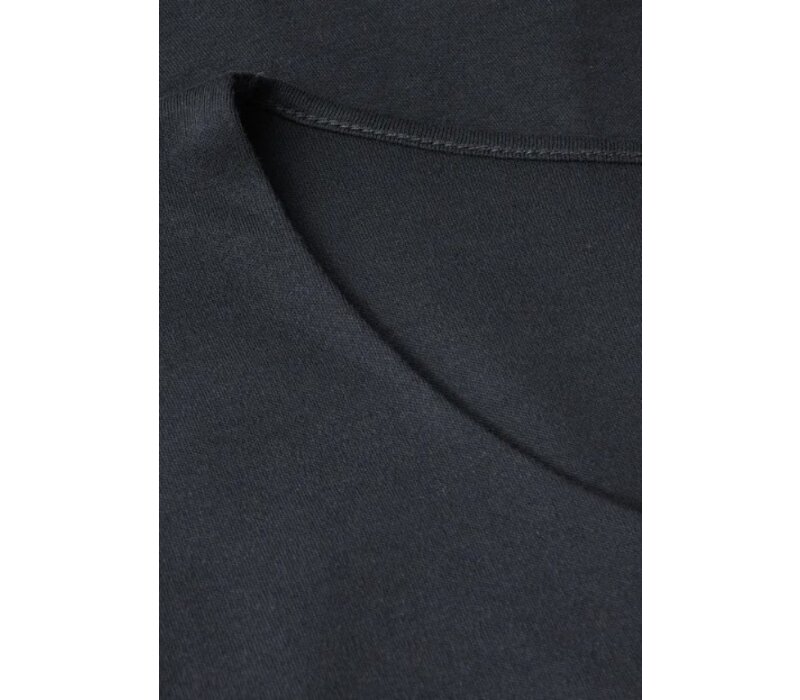 Street One Shirt Heart Neckline Shape Deepwater Blue