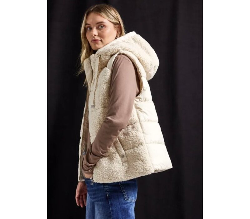 Street One Short Padded Teddy Mat Mix Vest savannah sand