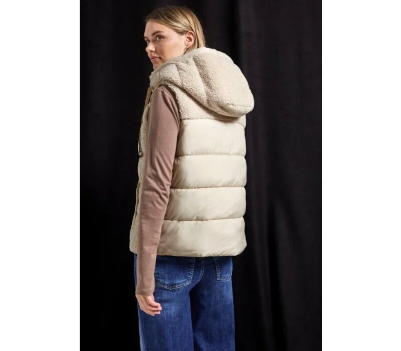 Street One Short Padded Teddy Mat Mix Vest savannah sand