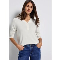Street One Jersey V-Neck Shirt Off White
