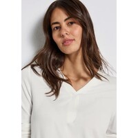 Street One Jersey V-Neck Shirt Off White