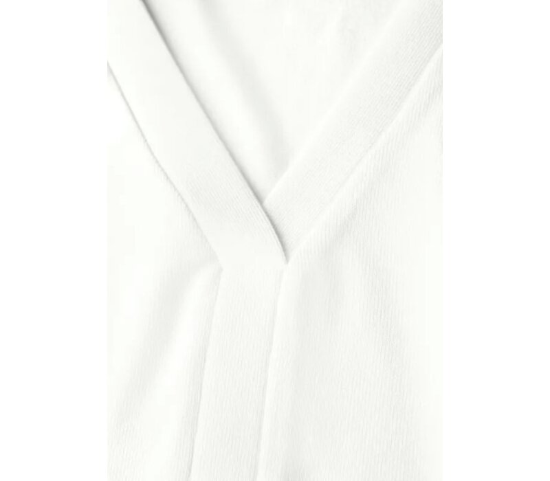Street One Jersey V-Neck Shirt Off White
