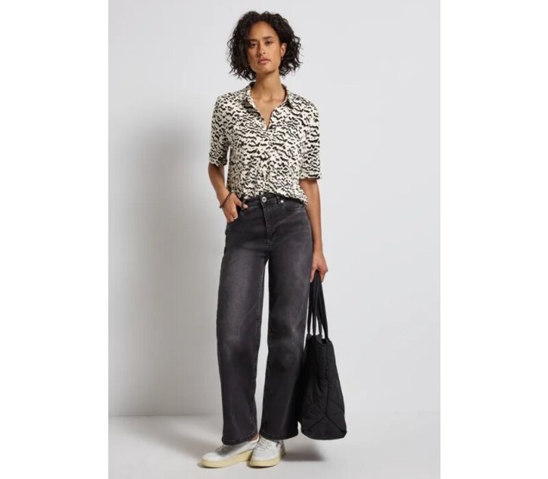 Street One Printed Blouse Shirt Pocket Morning Beige