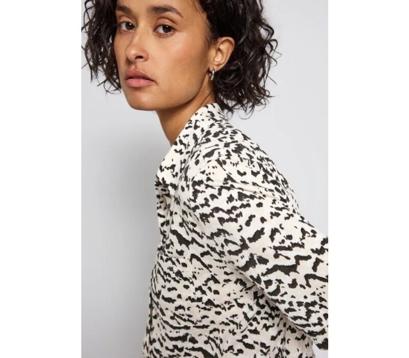 Street One Printed Blouse Shirt Pocket Morning Beige
