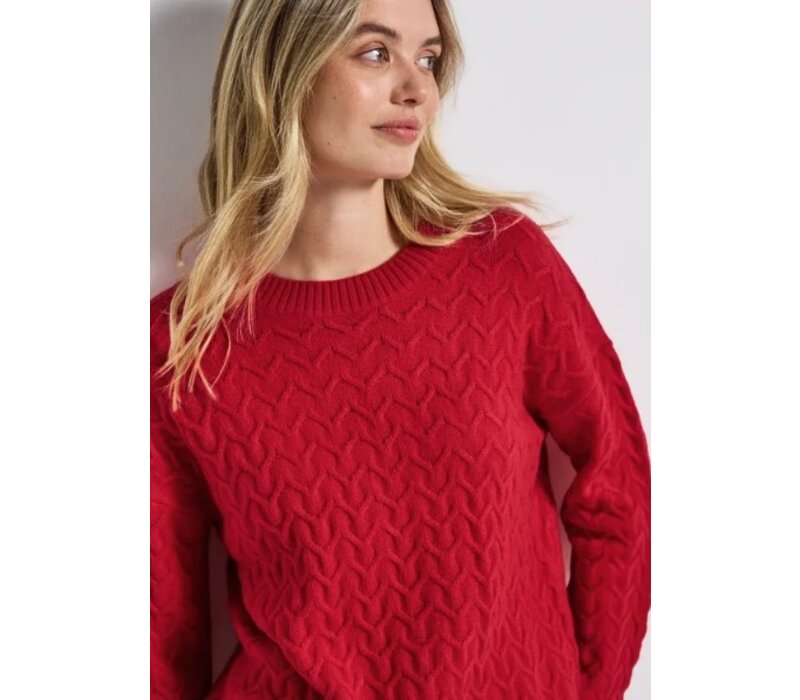Street One Cosy Structure Sweater Racing Red