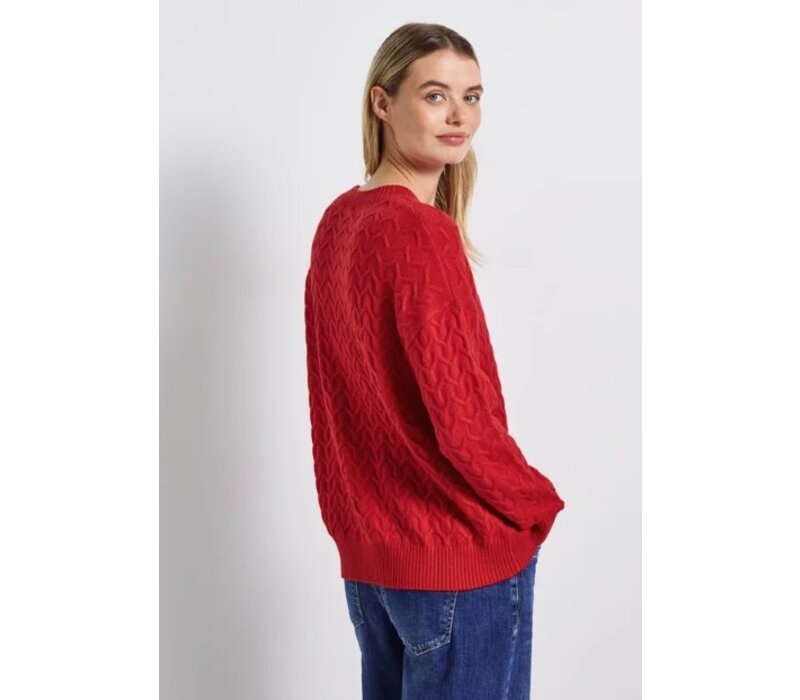 Street One Cosy Structure Sweater Racing Red