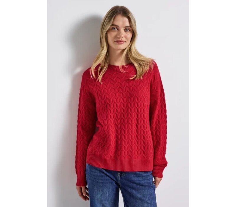 Street One Cosy Structure Sweater Racing Red