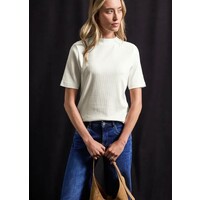 Street One Rib Turtle Neck Shirt Off White