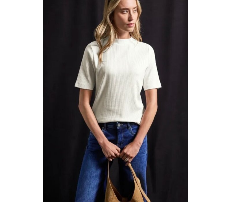 Street One Rib Turtle Neck Shirt Off White