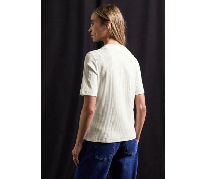Street One Rib Turtle Neck Shirt Off White
