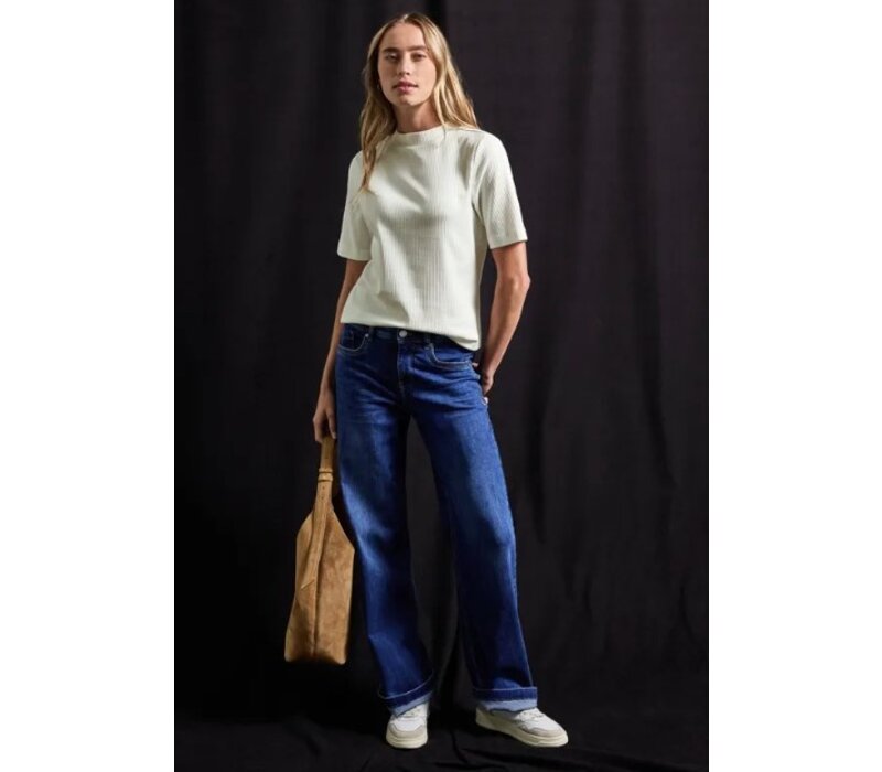 Street One Rib Turtle Neck Shirt Off White