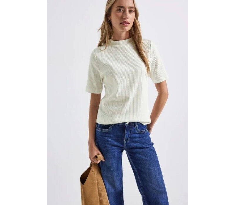 Street One Rib Turtle Neck Shirt Off White