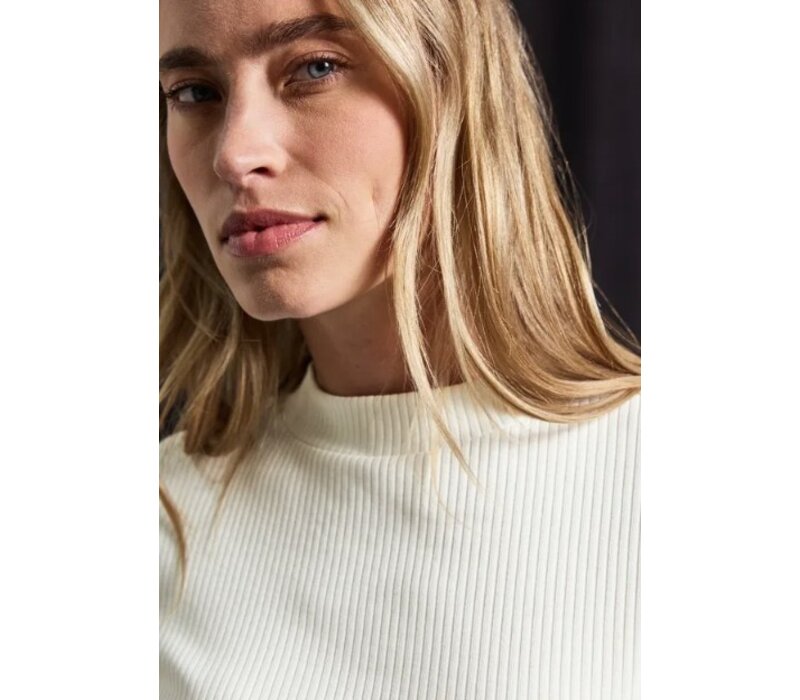 Street One Rib Turtle Neck Shirt Off White