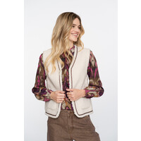 Geisha Gilet Teddy Embroidery Off White