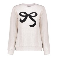 Geisha Sweat with Bow Beige Black