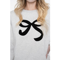 Geisha Sweat with Bow Beige Black