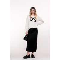 Geisha Sweat with Bow Beige Black