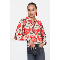 Geisha Blouse Print Red