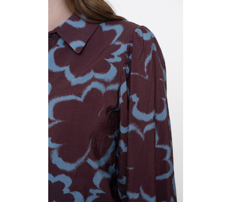 Geisha Blouse Print Blue