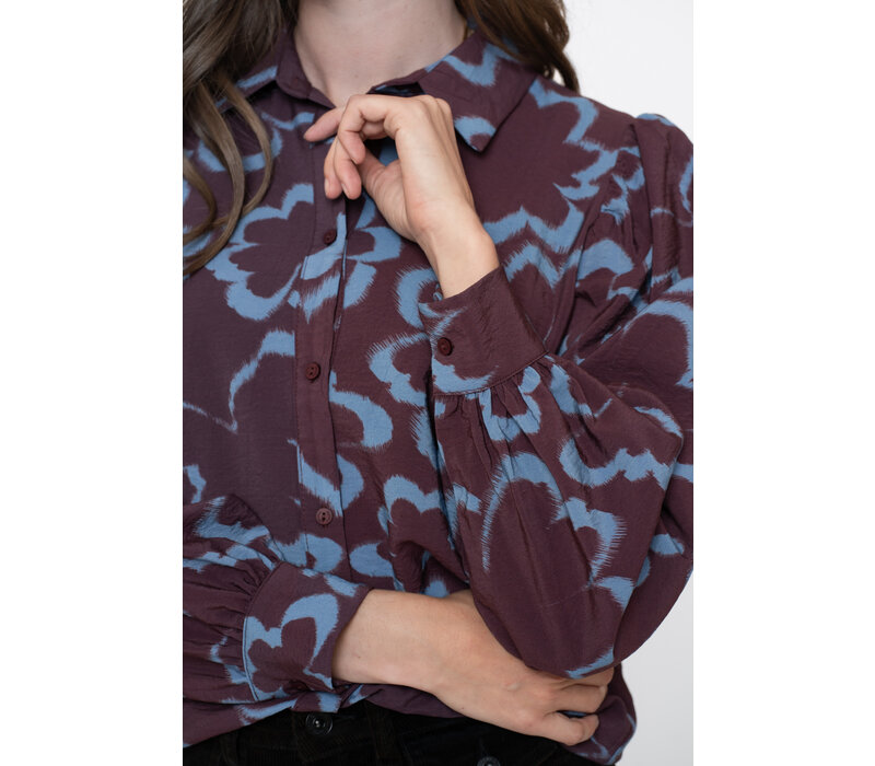 Geisha Blouse Print Blue