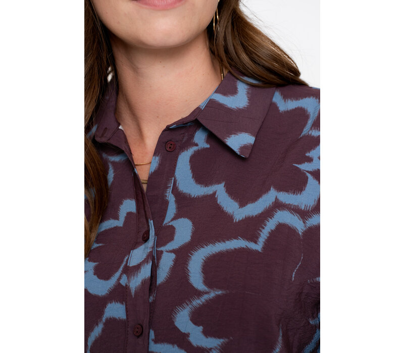 Geisha Blouse Print Blue