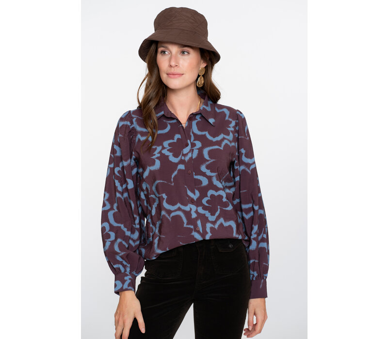 Geisha Blouse Print Blue
