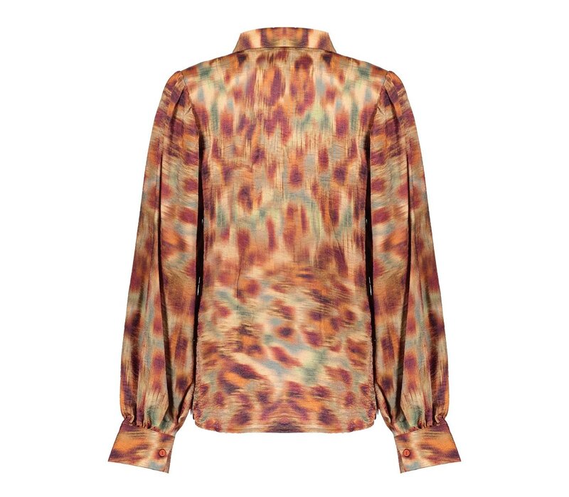 Geisha Blouse Print Brown