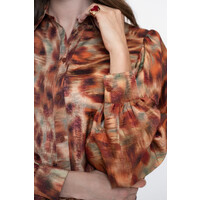 Geisha Blouse Print Brown