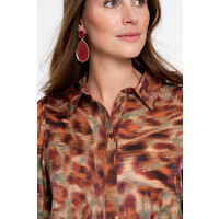 Geisha Blouse Print Brown