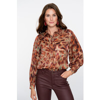Geisha Blouse Print Brown