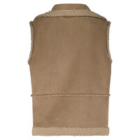 Red Button Teddy Gilet Almond