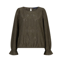 Red Button Top Ajour Khaki