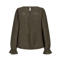 Red Button Top Ajour Khaki