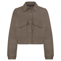 Red Button Bomber Jacket Punta Warm Taupe